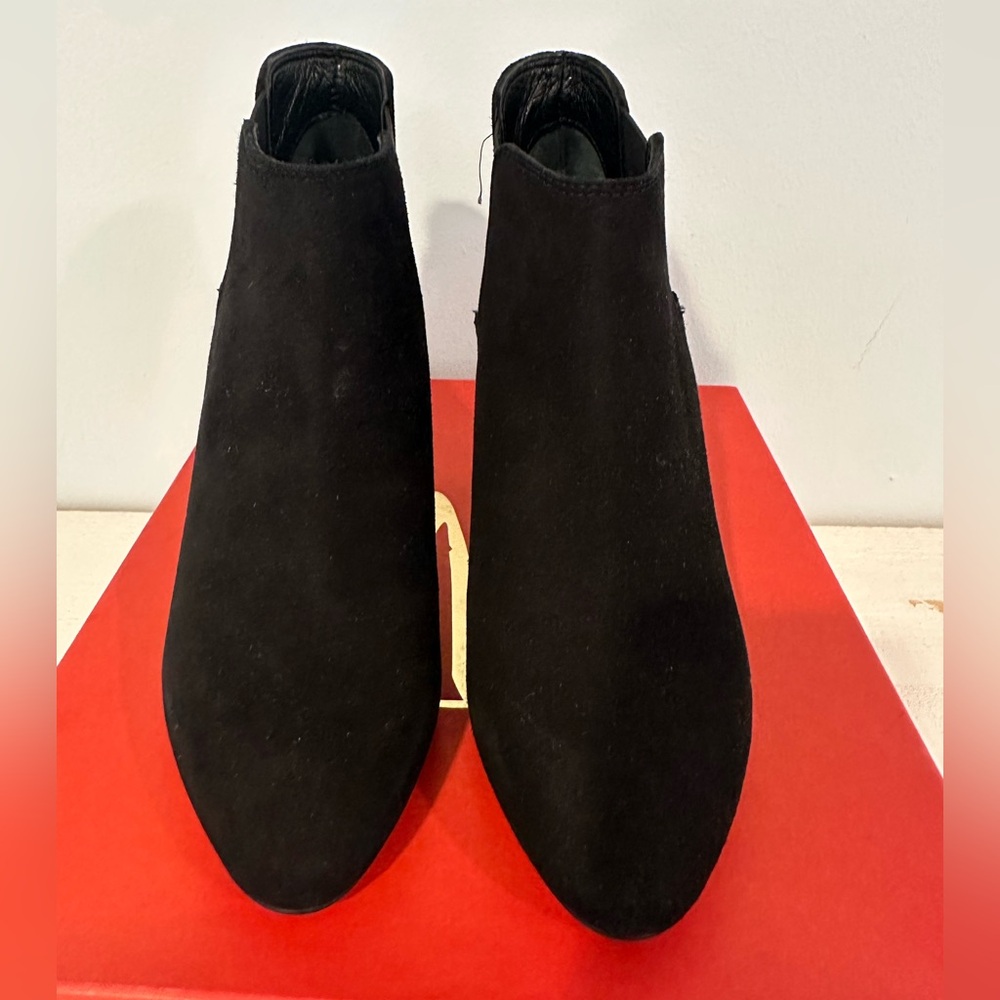 Mivida Womens Almond Toe Suede Stiletto Ankle Boots Black Suede